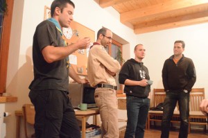 Část hostů - zleva doprava: Rak, Honza Kuchař, Švejk, Pety